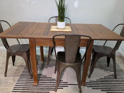 Mission Style solid Oak Draw Leaf dining table