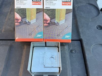 Qty.4 Simpson Strong-Tie ABW44Z 4x4 Adjustable Post Base Connector