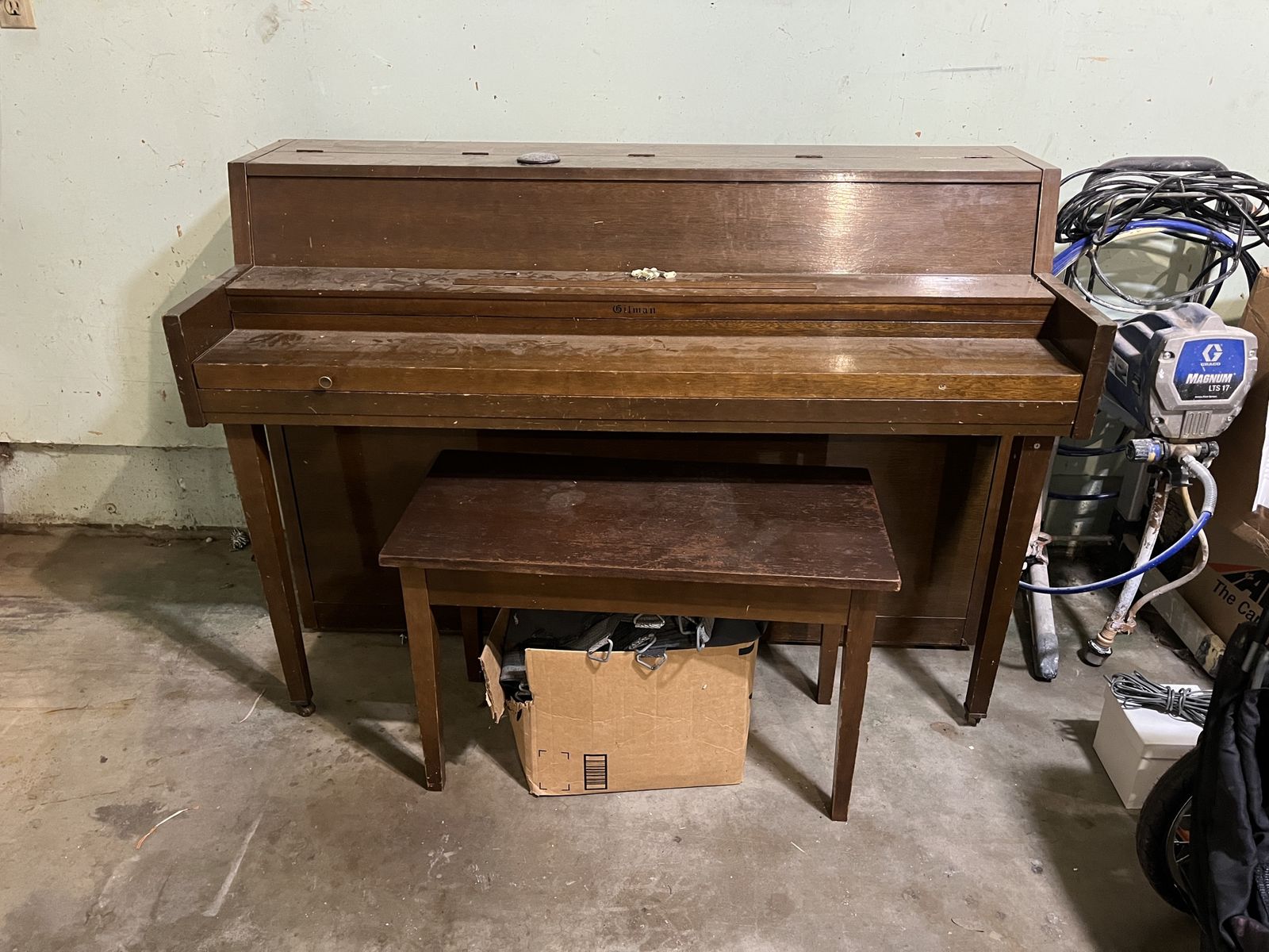 Free Gilman Upright Piano with Bench - Wood Finish