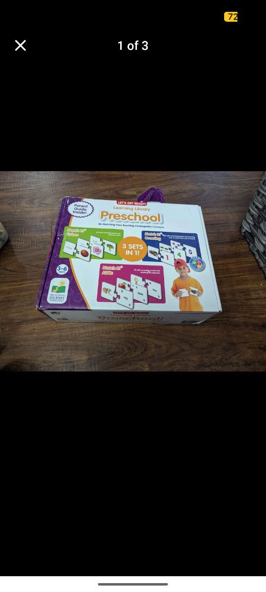 Preschool Matching Puzzles 3-in-1 Colors Numbers ABCs
