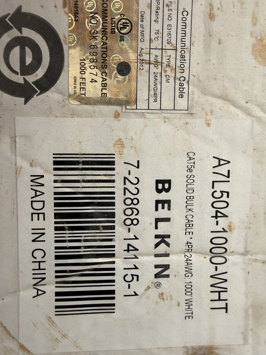 Belkin cat5 cable ~500 ft