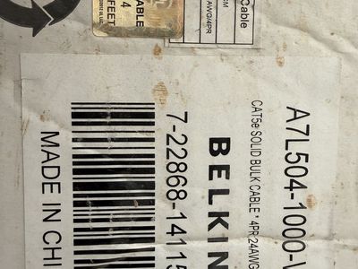 Belkin cat5 cable ~500 ft