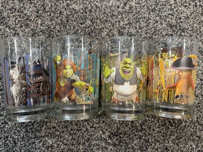 Shrek Forever After Limited Edition McDonald's Collectible Drinking Glasses Set of 4