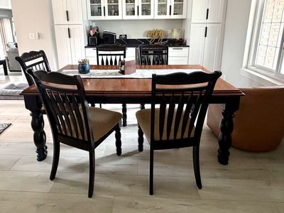 6 Dining chairs, real wood, upholstered,