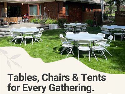 Table, Chair, Pop-Up Tent and More Rentals | Salt Lake & Davis County