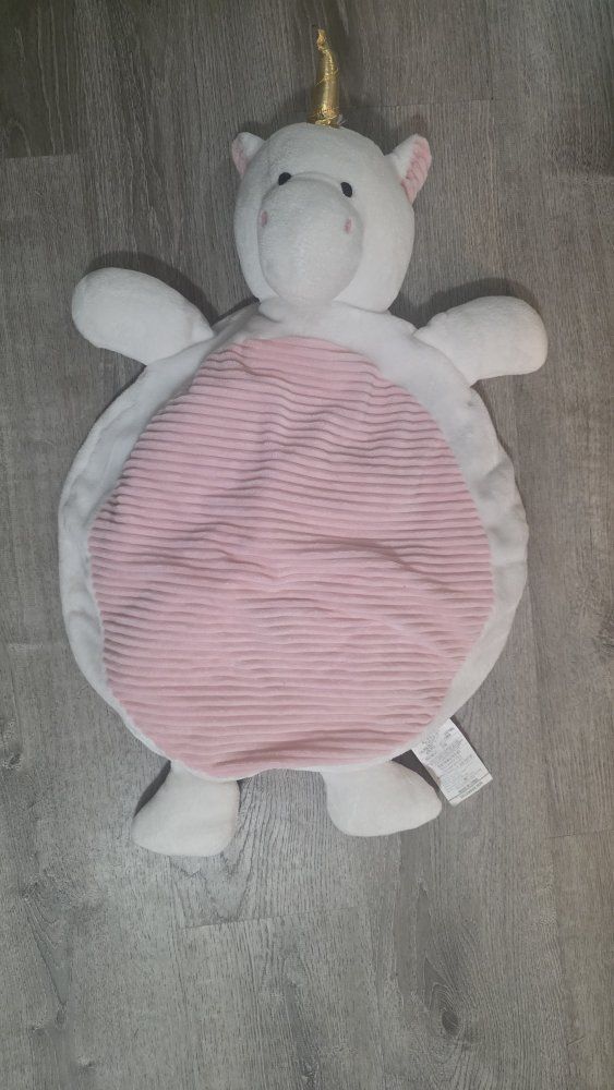 Unicorn Plush Tummy Time Mat/Play Mat White/Pink - Gently Used Baby Playmat