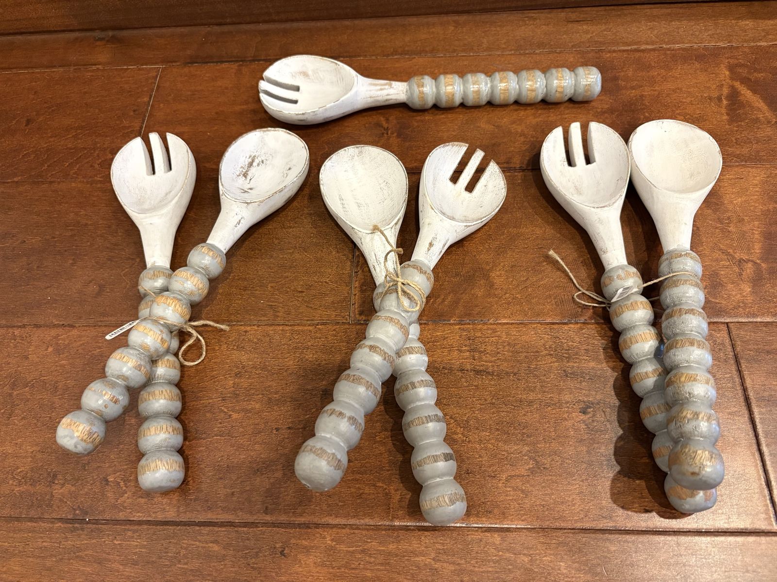 New Sets of Gray Wood Serving Spoons - 3 Available 