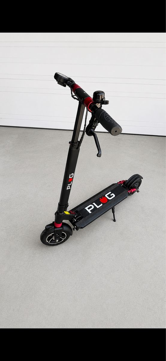 Plug Electric Scooter Black and Red Foldable Commuter Scooter