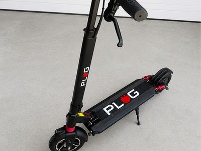 Plug Electric Scooter Black and Red Foldable Commuter Scooter