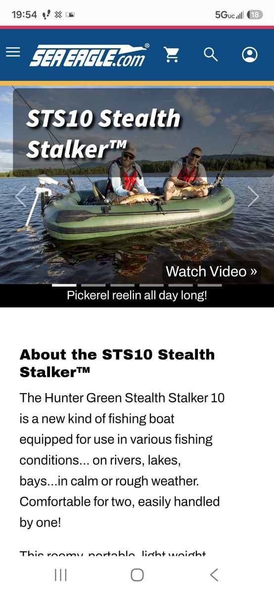 Sea Eagle 10ft fishing boat STS10 Stealth Stalker