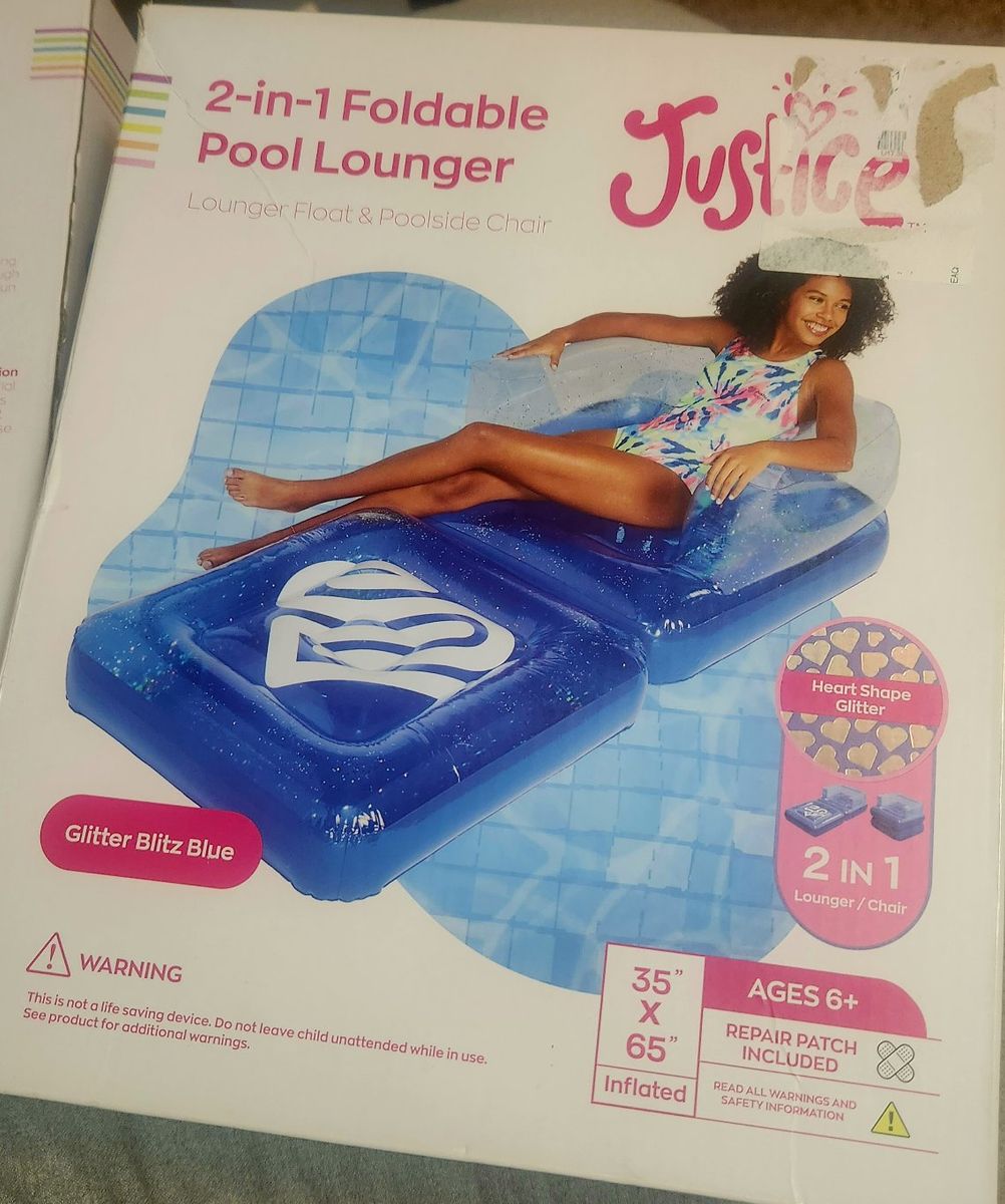 2-in-1 Foldable Lounger Float & Poolside Chair Cup Holder