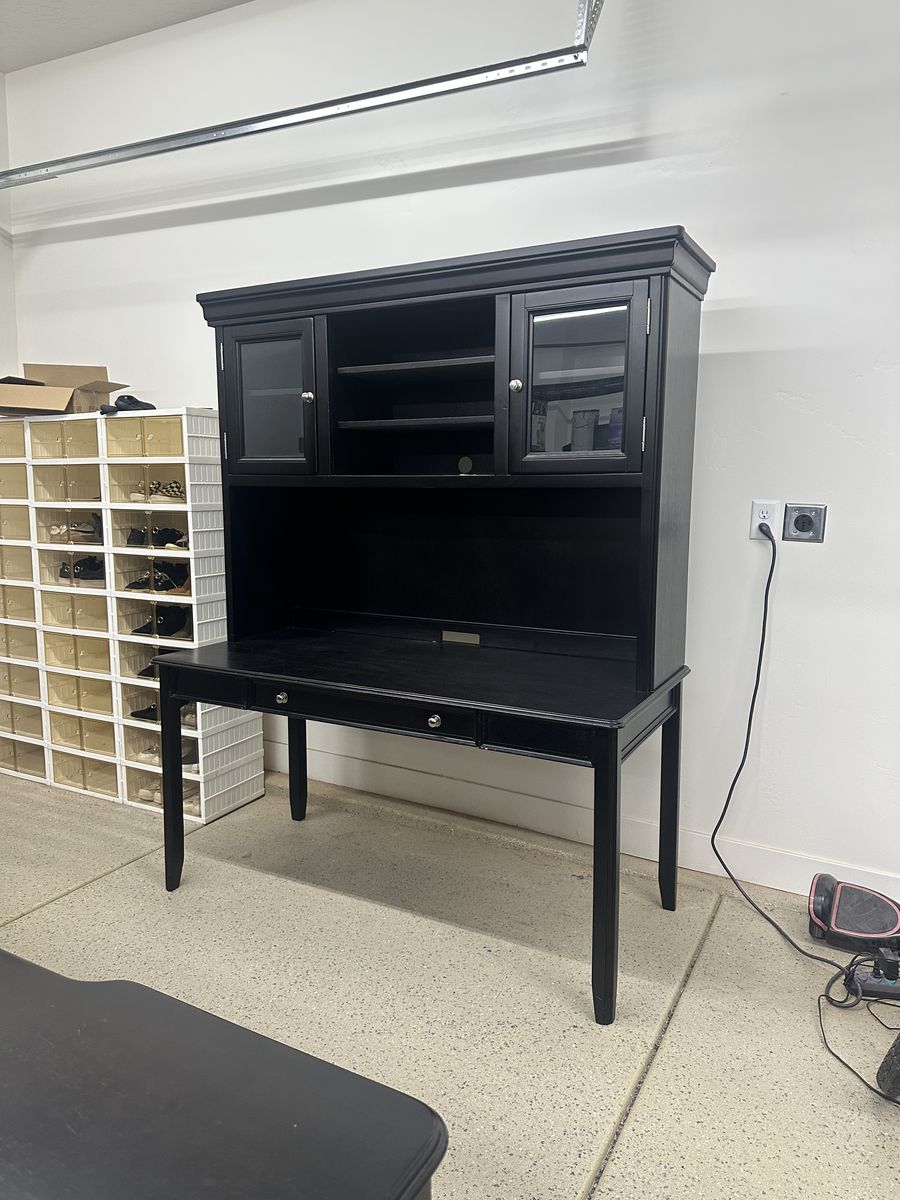 Black Desk with Hutch
