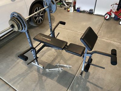 Weight bench and weights