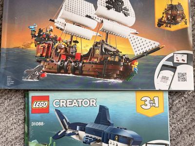 LEGO Creator 3-in-1 Pirate Ship (31109) & Shark (31088) with Ray the Castaway (40566) - Used