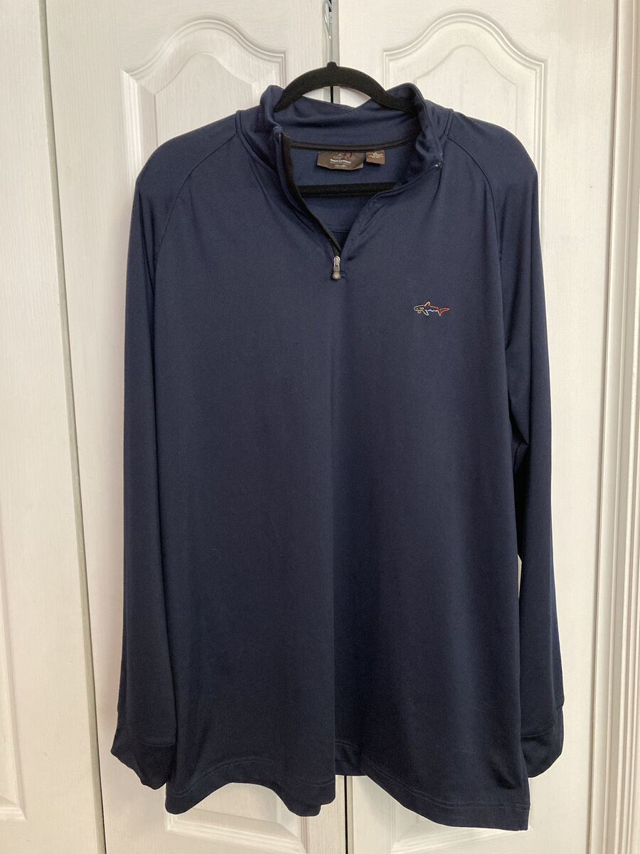 Greg Norman 3/4 Zip Long Sleeved golf Shirt, Size XL, runs long