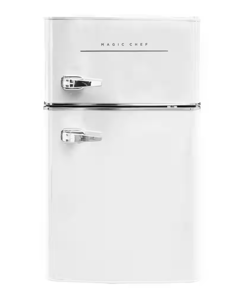 NEW Magic Chef White Retro 3.2 Cu. Ft. 2 Door Mini Fridge