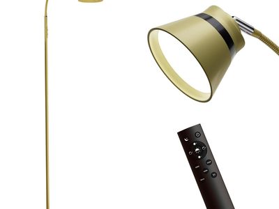 AXX Gold Floor Lamp - Modern Standing Reading Lamp with Remote Control