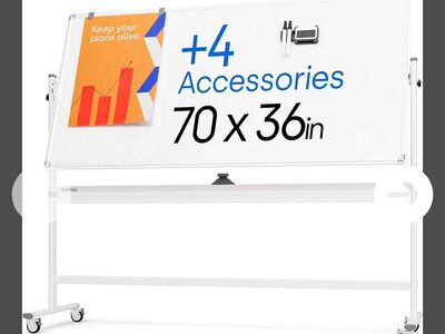 Rolling Dry Erase Board 70x36 Portable, New