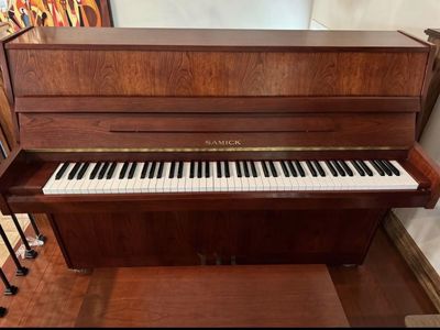 Samick Upright Piano with Bench - Wood Finish