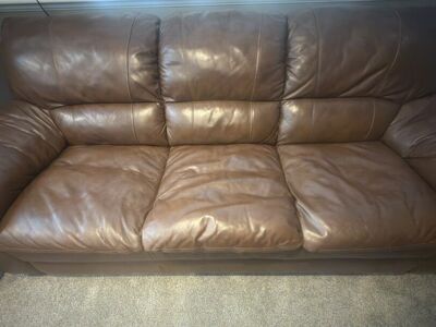 Brown Leather Sofa/Couch