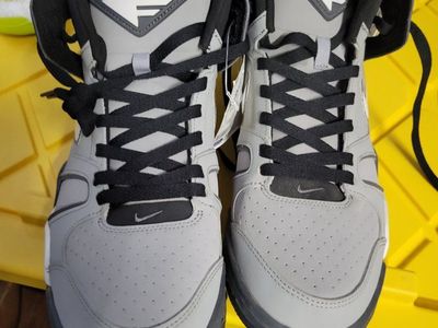 Nike Air Flight Falcon Legacy Gray/Black/White Men's Basketball Shoes Size 11.5