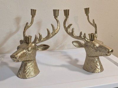 brass deer head candelabras