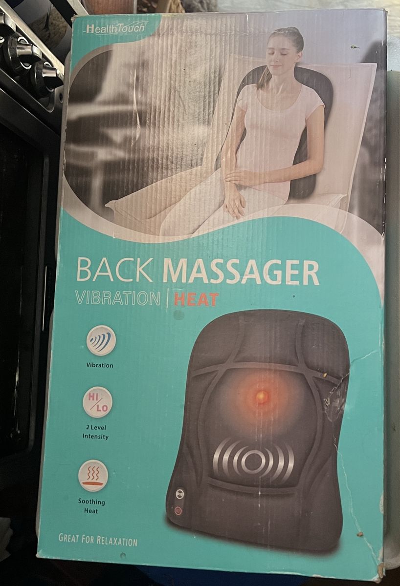 Health Touch Back Massager with Vibration & Soothing Heat - 2 Level Intensity for Relaxation