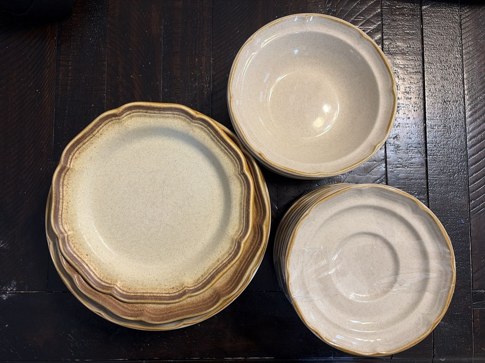 Stoneware dish set newer used condition 