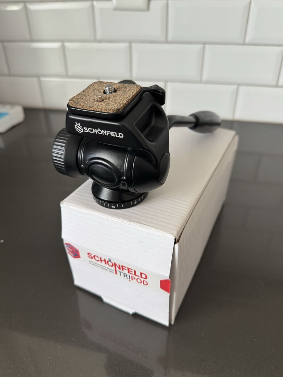 Schonfeld Tripod Head with Pan Handle and Quick Release Plate in Box