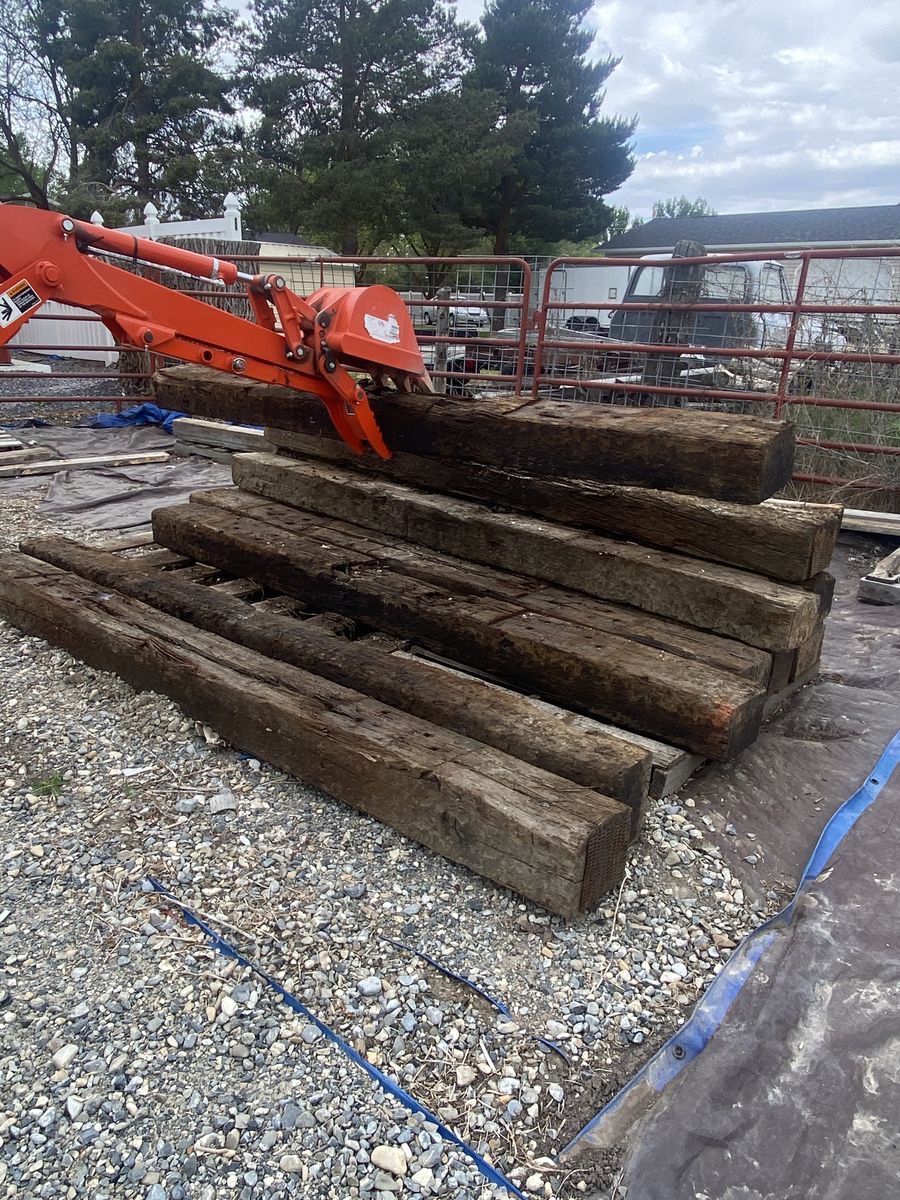 Railroad Ties for sale. I have TRACTOR with Backhoe to assist loading. Multiple uses!