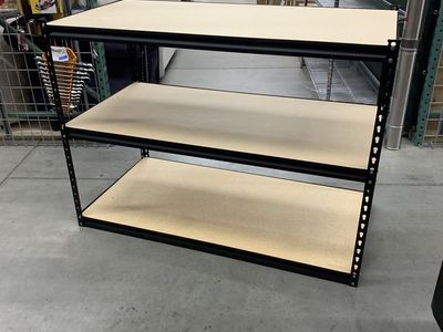 Shop Muscle Rack 5-Shelf Heavy Duty Adjustable Metal Garage Storage Shelving Unit in Black (48 in. W x 72 in. H x 24 in. D)