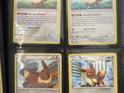 39 Evee and evolution cards.