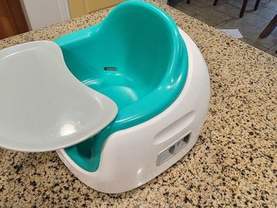 Bumbo Multi-Seat Booster & Floor Seat with Tray - Teal/White, Adjustable for Babies/Toddlers