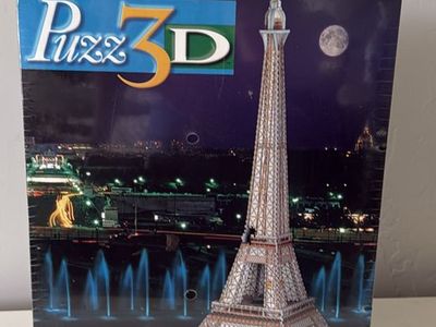 NEW Puzz 3D Eiffel Tower Fully Dimensional Jigsaw Puzzle - Over 3 Feet Tall, New Sealed Box