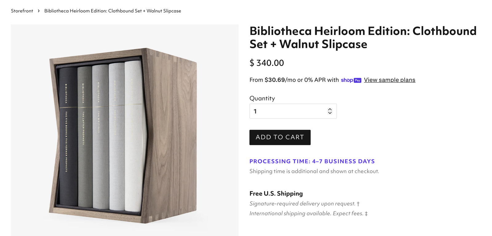 Bibliotheca 5 book Bible. With walnut case.  $290 OBO.