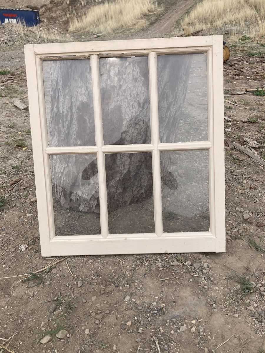 White Used Wooden Window