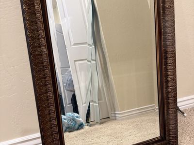 Ornate Wood Frame Wall Mirror - 33”L x 24”W