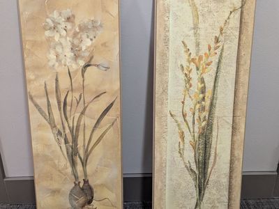 Decorative Floral Prints on Board