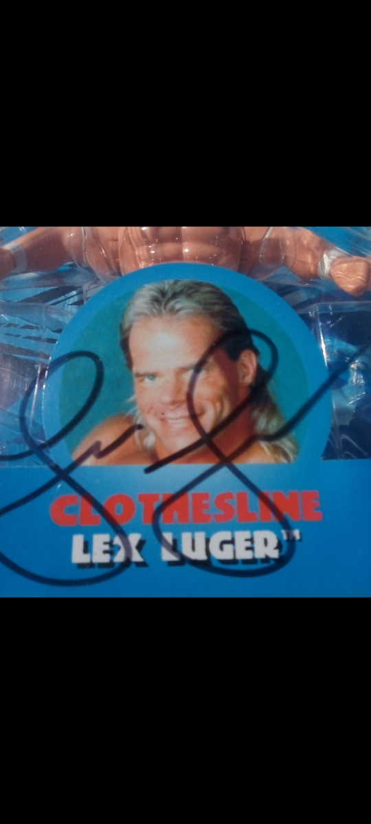 Autographed vintage WCW wrestling and lex Luger merchandise
