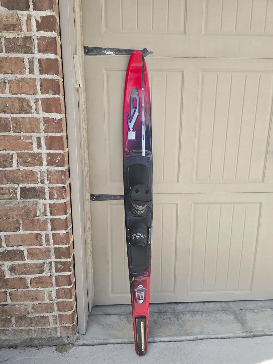 Vintage Denny Kidder Redline 8.5 Slalom Water Ski - Size 13 Boot w/ Bag