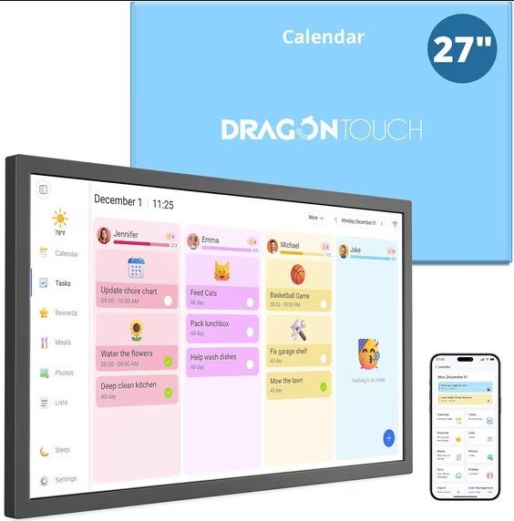 *PRICE IS FIRM* Brand New Dragon Touch Digital Calendar 27" Black