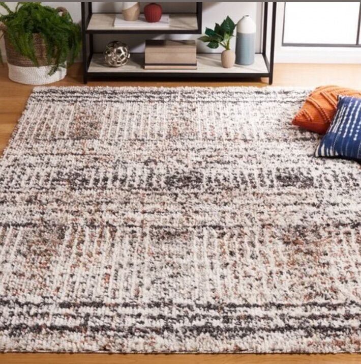 Safavieh Jericho Shag  10X14 Area Rug Black / Rust