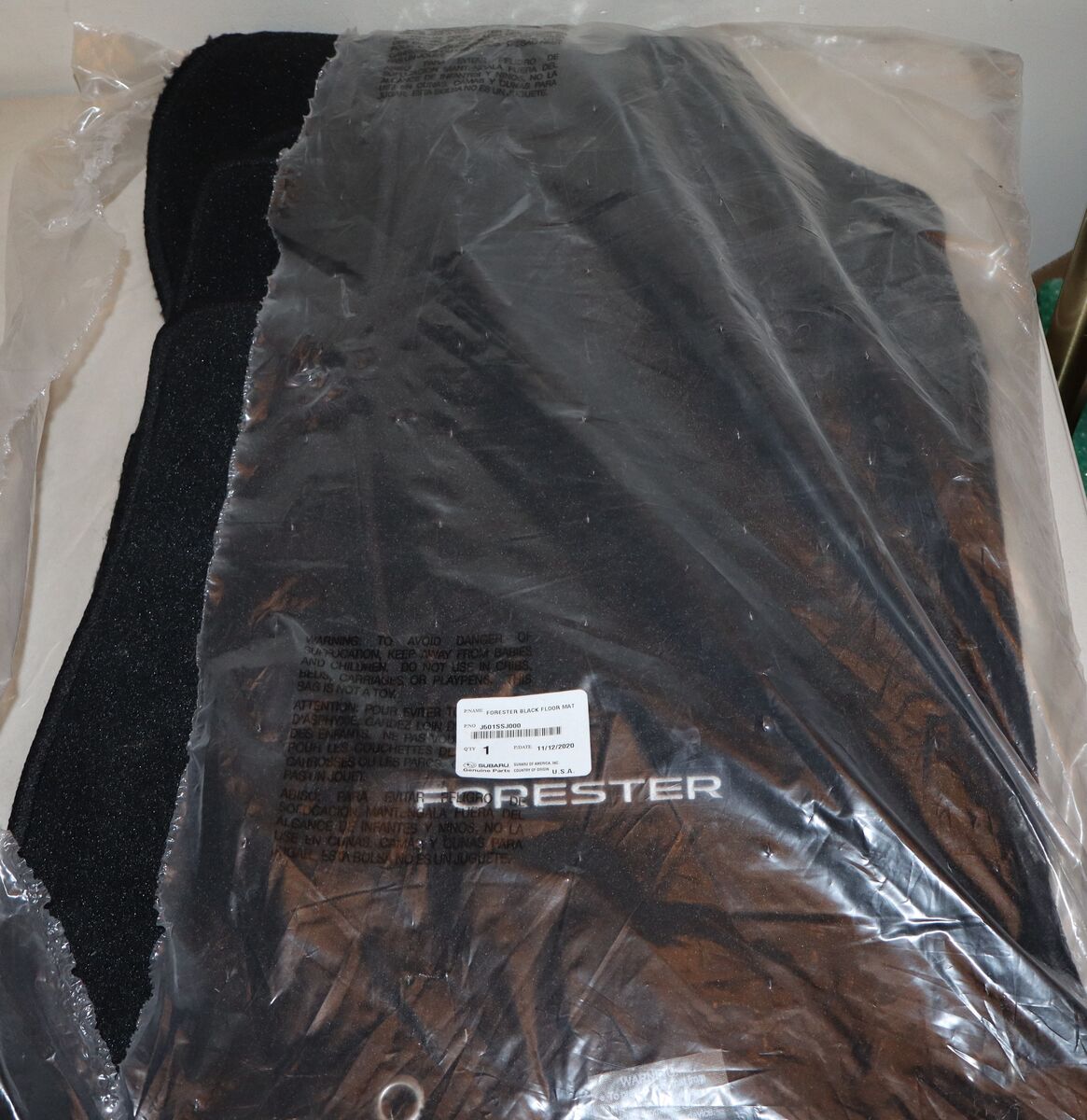 Subaru Forester All Weather Floor Liner Mats Black J501SSJ000 NEW