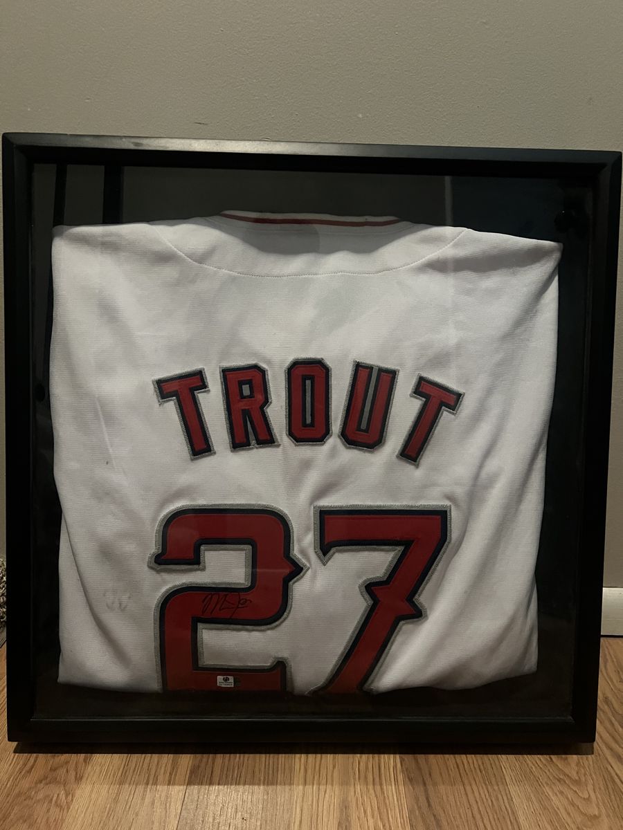 Mike Trout signed jersey framed