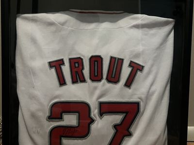 Mike Trout signed jersey framed