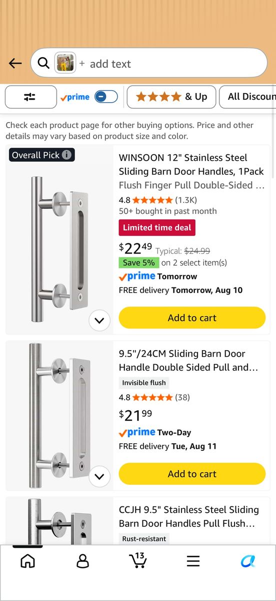 RELIABILT Satin Nickel Pull and Flush Barn Door Handleset #3635275