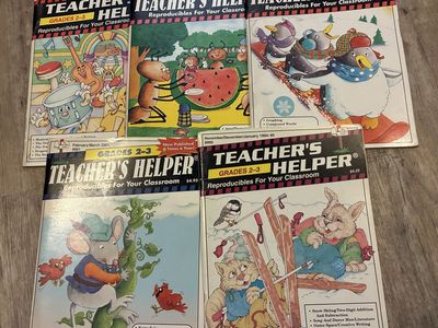 Vintage, lot of 5, Teacher's Helper Reproducibles Grades 2-3, excellent condition