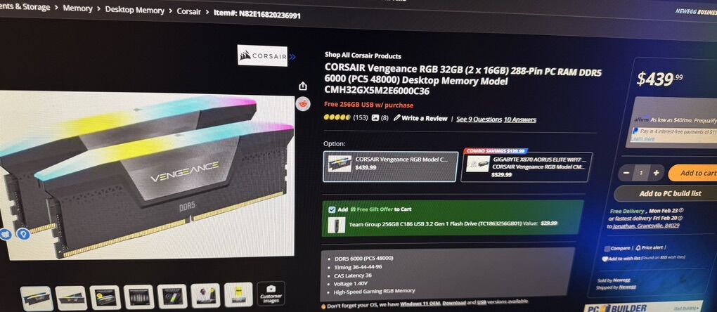 Corsair Vengeance RGB 32 GB (2x16GB)