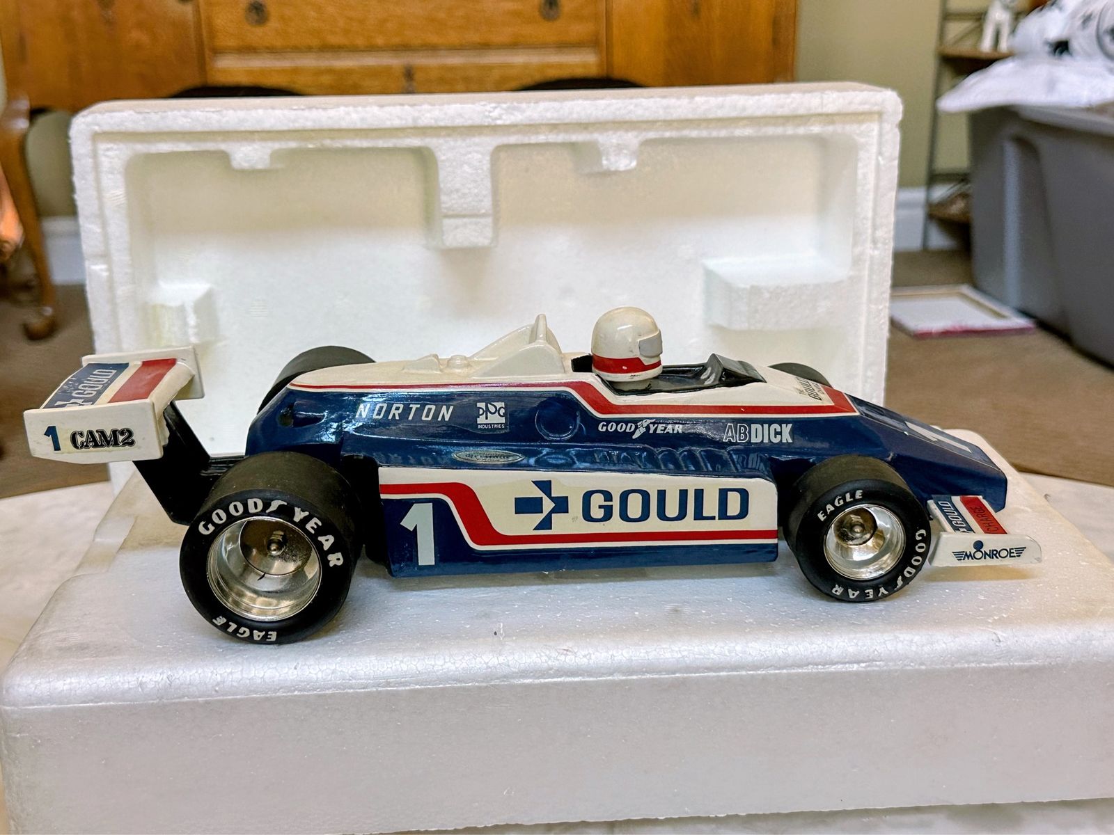 Vintage Penske Gould Charge #1 Indy Car Decanter