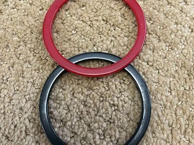 Dark Green and Red Vintage Bake Lite Bangles/Bracelet Set - 1940's